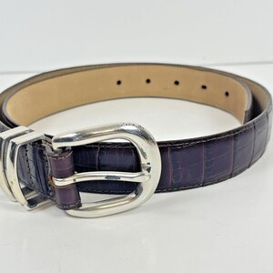 Vintage Brighton Belt Brown Croc Embossed Leather Size 34 Gift for Her image 10