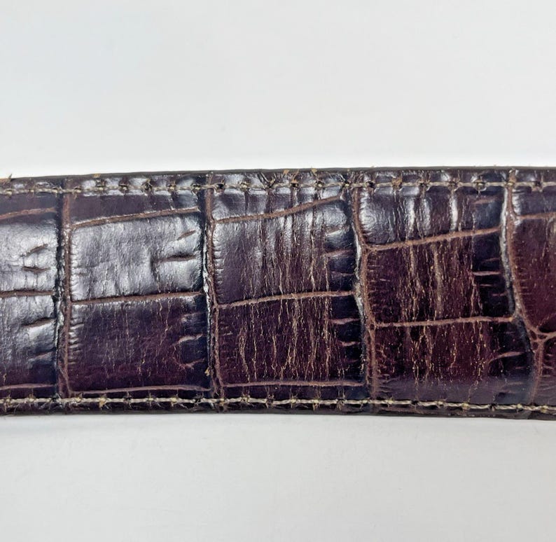 Vintage Brighton Belt Brown Croc Embossed Leather Size 34 Gift for Her image 12