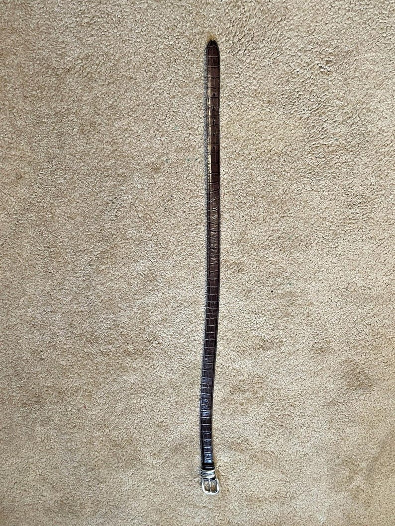Vintage Brighton Belt Brown Croc Embossed Leather Size 34 Gift for Her image 13