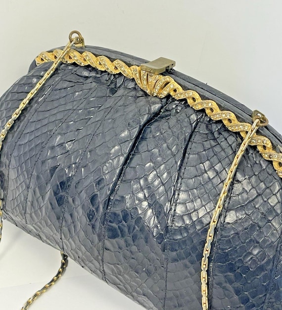 Neiman Marcus Morris Moskowitz Python Rhinestone … - image 4