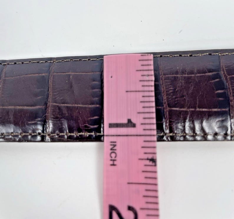 Vintage Brighton Belt Brown Croc Embossed Leather Size 34 Gift for Her image 2