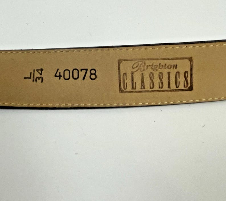 Vintage Brighton Belt Brown Croc Embossed Leather Size 34 Gift for Her image 4