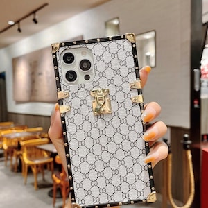 Luxury Vintage Square Leather Phone Case For iPhone 13 Pro Max 12