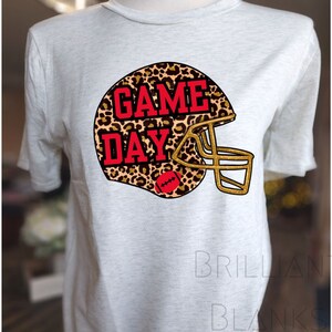 Football Game Day Helm Leopard Gepard Rot Sublimation PNG DTG digitaler Download