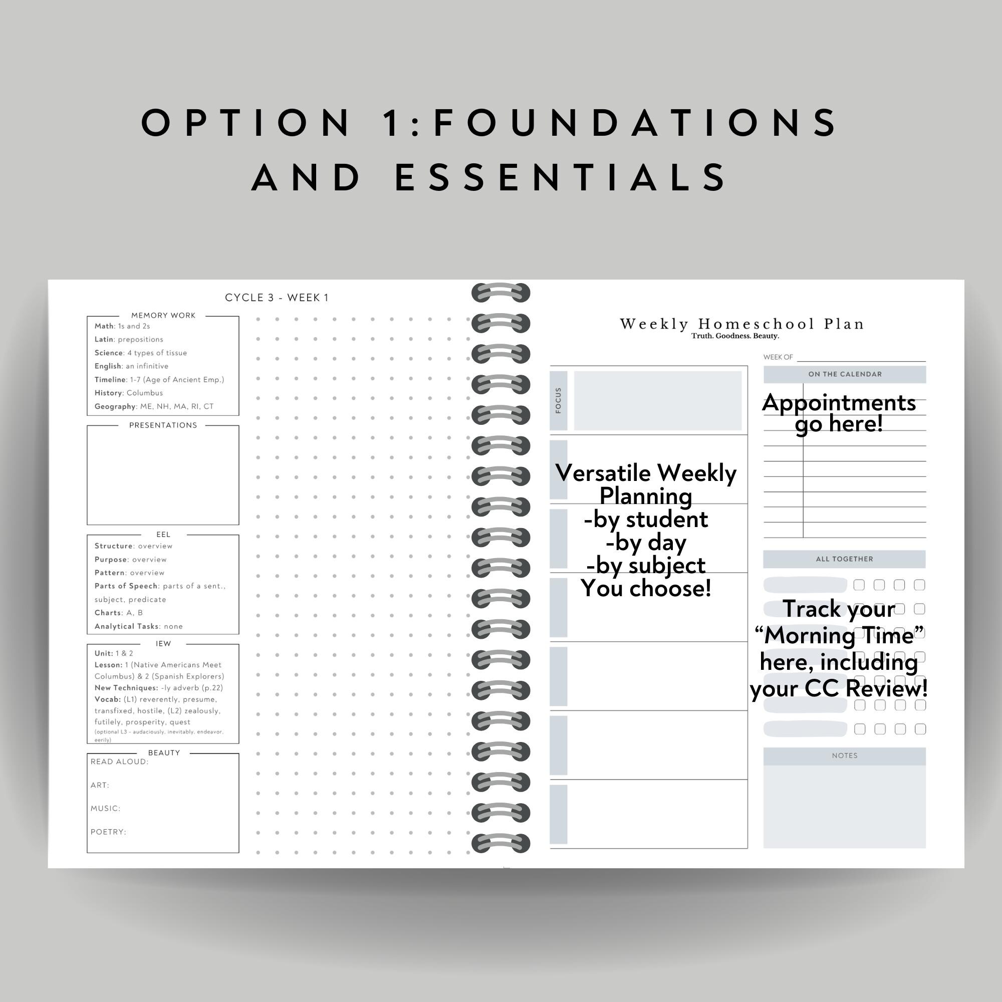 Cycle 3 Homeschool Planner - B/W Printer Friendly - Classical ...