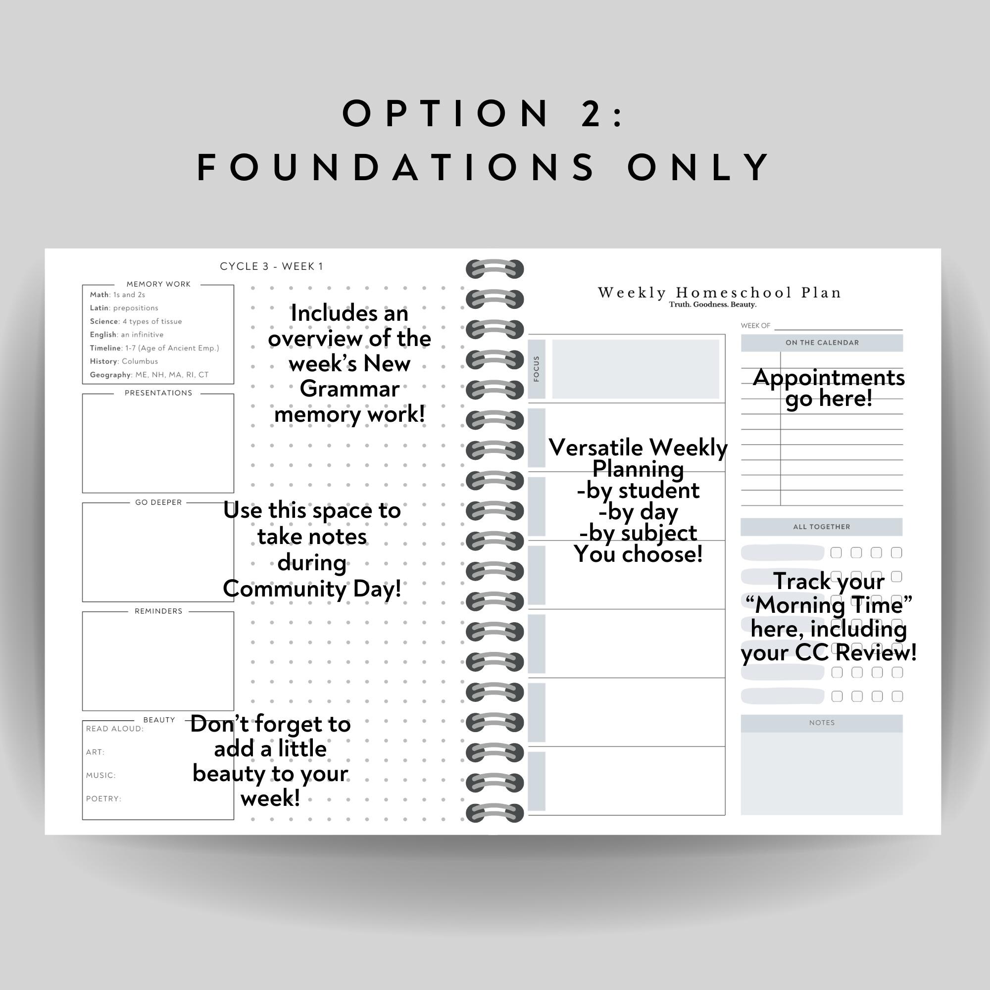 Cycle 3 Homeschool Planner - B/W Printer Friendly - Classical ...