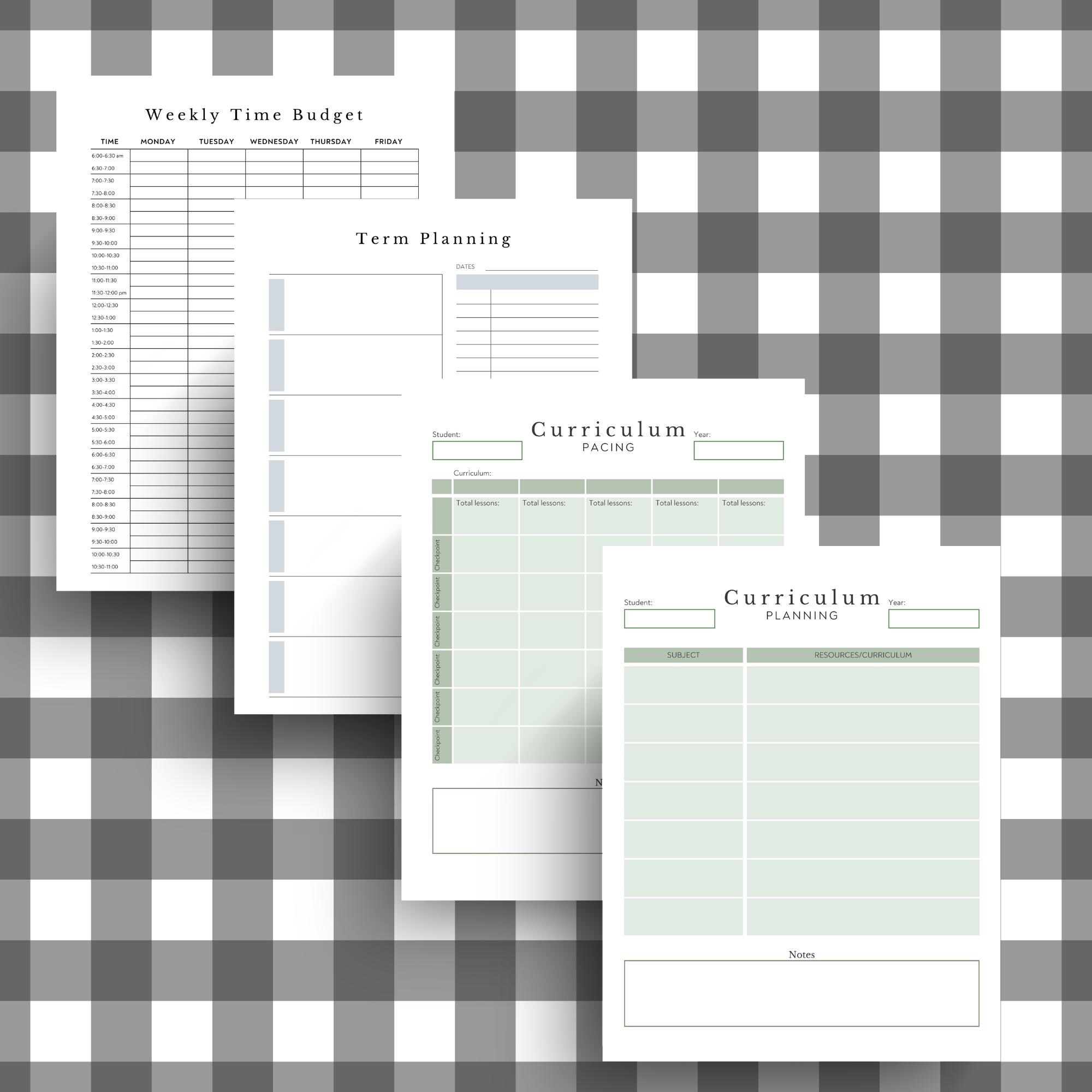 Cycle 3 Homeschool Planner - B/W Printer Friendly - Classical ...