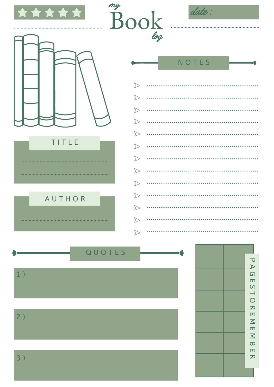 Printable Reading Log Bundle Printable Book Log Bundle Book - Etsy