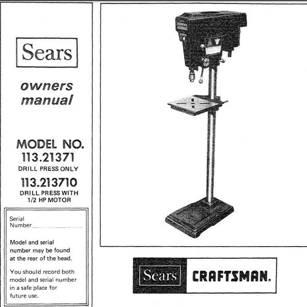 Craftsman Drill Manual Etsy
