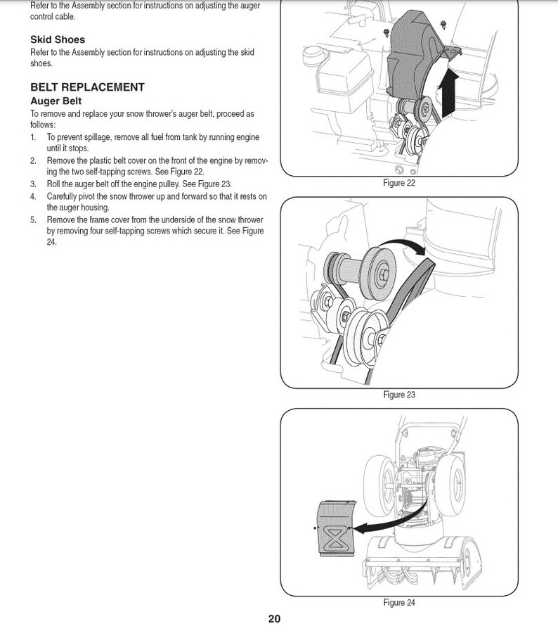 Craftsman Snow Thrower Owners Operator Manual 24 Inch 247.889571 Etsy