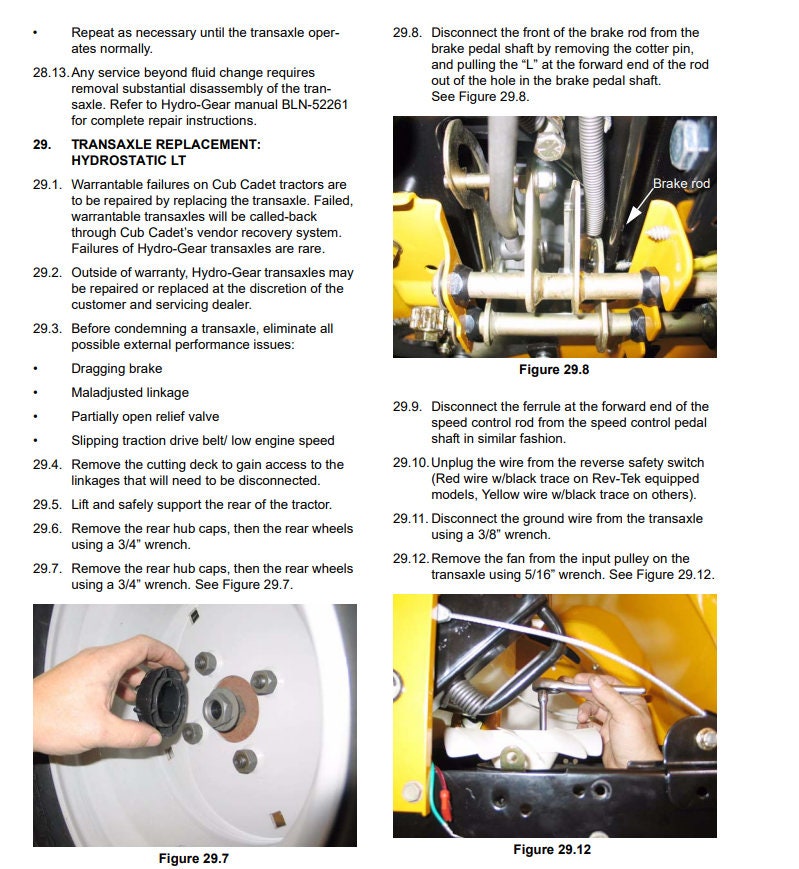 Cub Cadet Tractor Service Manual for LT1042 LT1045 LT1046 LT1050 Repair  Manual 