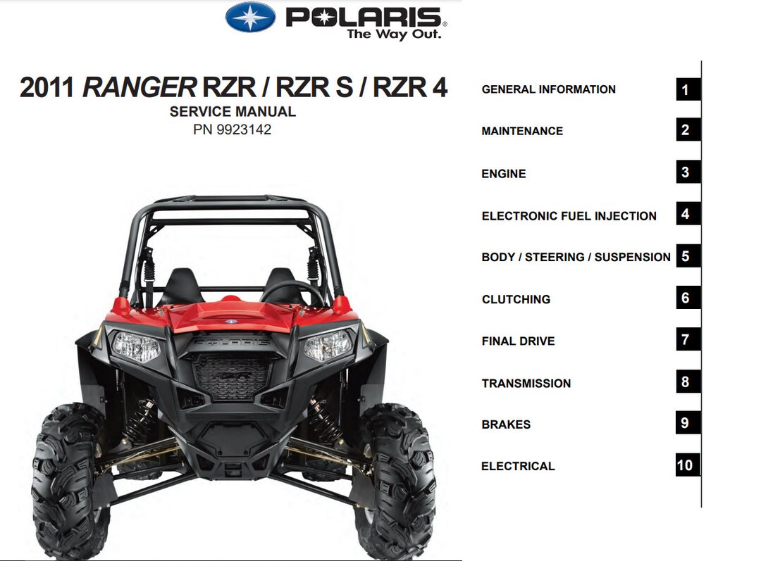 2011 POLARIS RZR 900 XP SERVICE MANUAL visual data 8