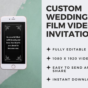 Vintage Film-Inspired Wedding Video Invitation | Wedding Animated Card | Custom Wedding Invite | Video Evite | Electronic Invitation