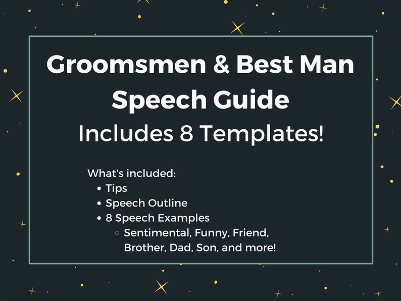 Easy to use Groomsmen Speech Template Wedding Toast Groomsmen Speech