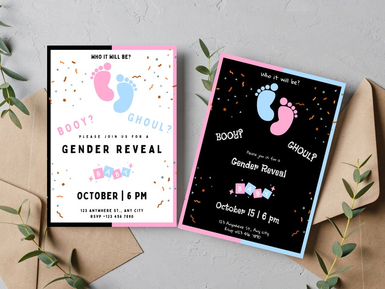 60PCS Halloween Gender Reveal Decorations, Booy Or Ghoul...