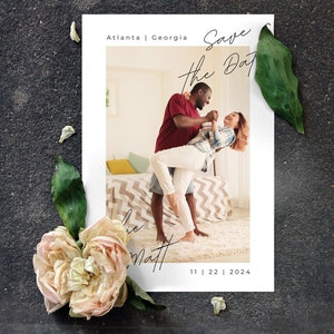 Save the Date Editable Template, Save the Date E-invite Template, Digital Invite, Printable Modern Save The Date BUNDLE | Ella