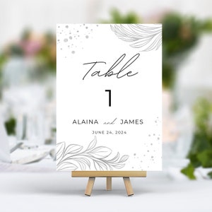 Customizable Wedding Table Numbers | Minimalist Editable Table Number Template | Instant Download | Canva Template