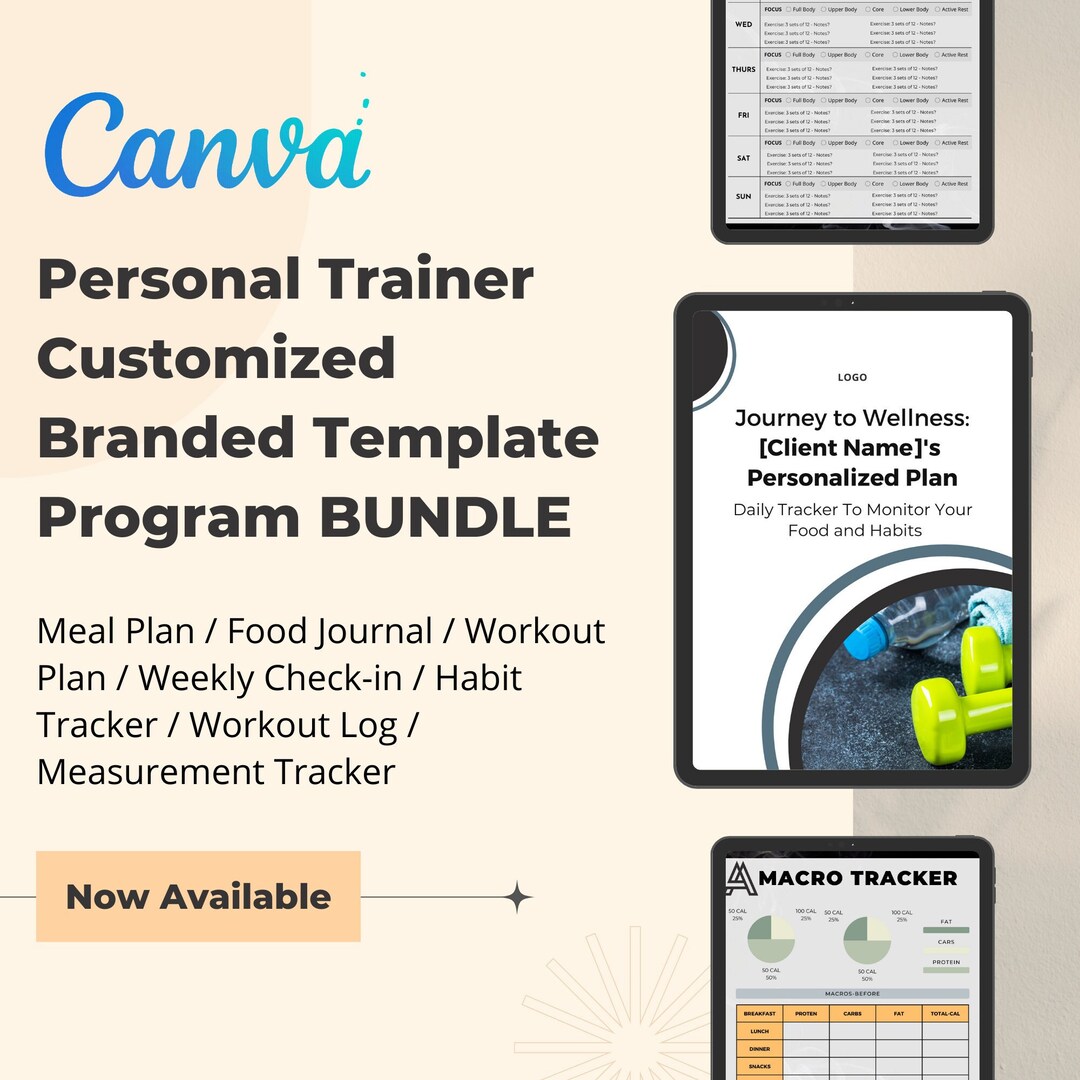 Customized Programme Template Personal Trainer Customized Branded Template Program BUNDLE - Etsy UK