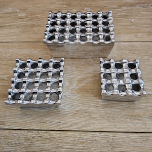 Moroccan Rectangle Smokeless  pyramidal Ashtray | Hammered White Metal | Made in Morocco | For Deco or Smoker | Handmade