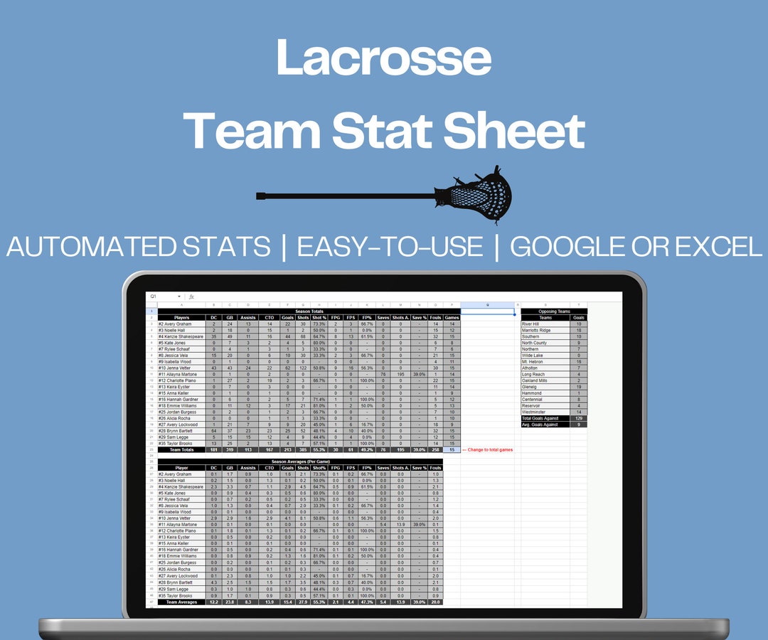 Lacrosse Statistics Book blue Etsy