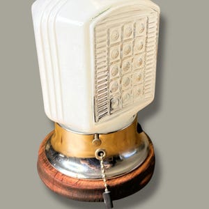 1940s Art Deco Milk Glass Wall Sconce with Adjustable Chrome Base – Vintage American Light Fixture