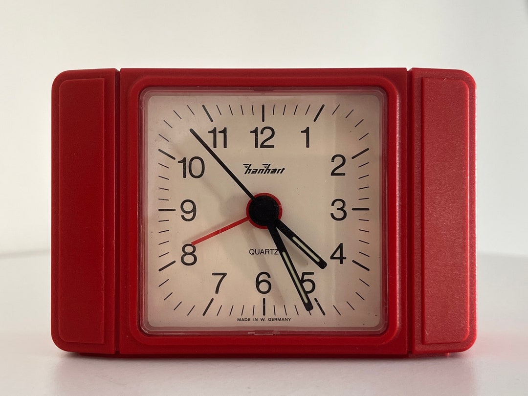 Vintage Alarm Clock Hanhart Small 70s Clock Vintage Desk Clock Retro