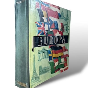 Rare 1959 Schaubek Europe Stamp Album – Vintage Illustrated Collector’s Binder – Unused Antique Philately Book