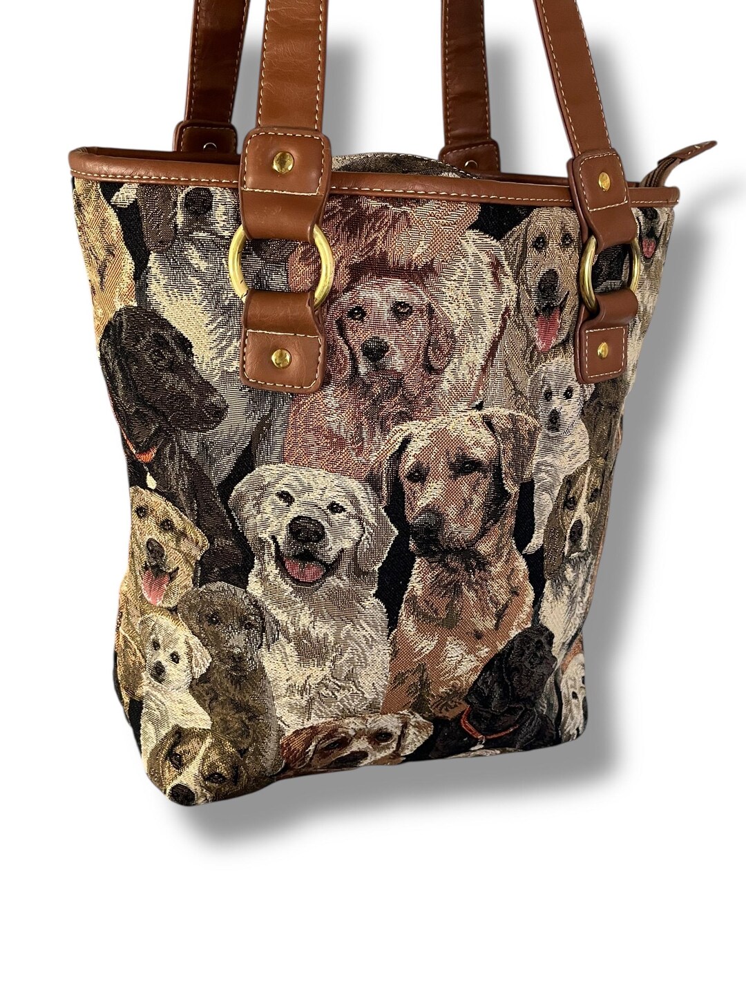 Pound Fabrics Sainty 18868-dog On Bag Tapestry Carry Case Favourite Child Pound Fabrics Sainty 18868-dog On Bag Tapestry Carry Case Favourite Child