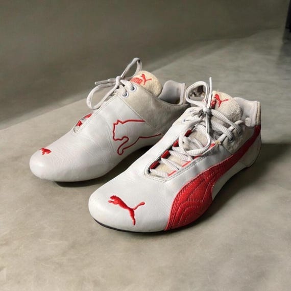 Vintage Y2K Puma Leather Sneakers: Red & White, US Women's 6