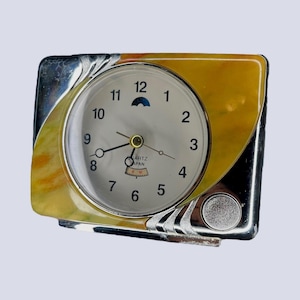 Vintage 1970s Japanese Quartz Alarm Clock – Animated Day/Night Dial – Light-Up Display – Rare Retro Timepiece