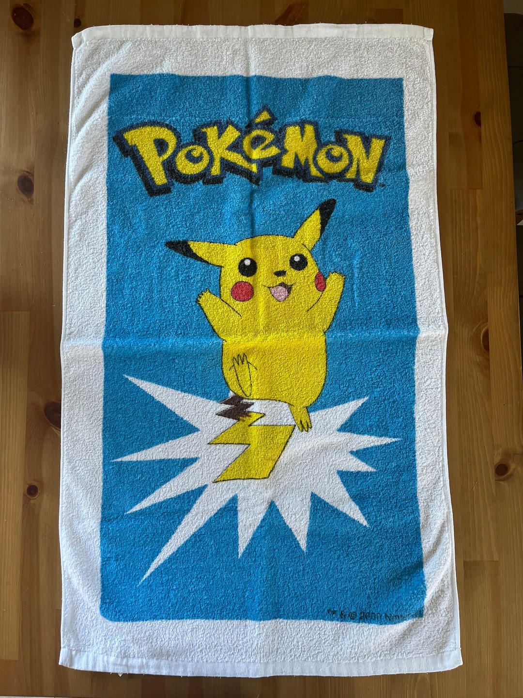 Vintage Pokemon Beach Towel 2000 Pikachu and Ash 90s Anime Etsy