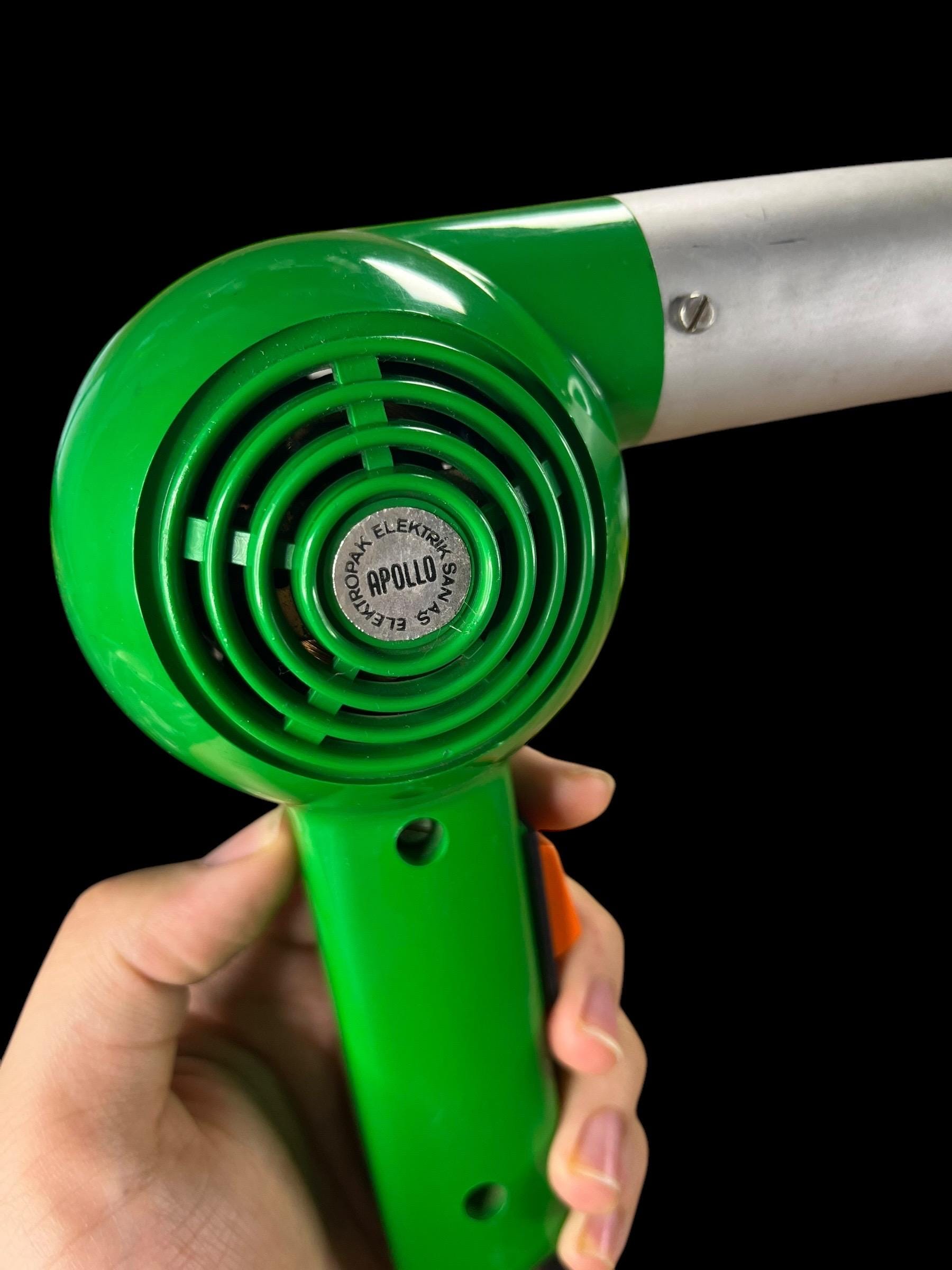 Vintage Apollo Hair Dryer: Retro Green Pop Art Collector's Item
