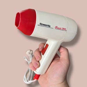 Rowenta Flash 1300 Vintage Hair Dryer, Retro Hair Dryer, 80s