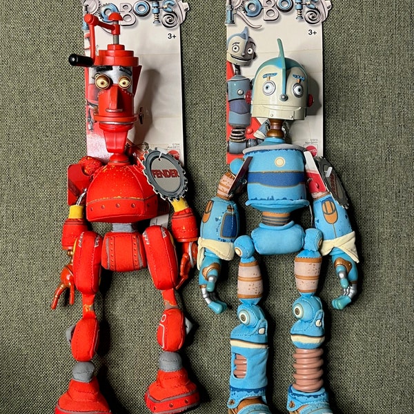 2004 Robots Movie Rodney and Fender Plush Still Tags RARE!! Hard Head - Plush Body, Vintage Toys, Vintage Plush Toys , Y2K