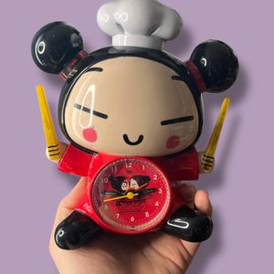 Seltener Pucca Koch Wecker – Y2K koreanische Cartoon – Arbeitssammlerstück – süße Retro Uhr – 2000er Jahre Kawaii Wohndekor