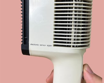 Vintage Braun White Hair Dryer: 1970s German Design, Working