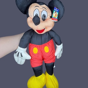 Vintage 1980s Large Mickey Mouse Plush – 70cm – Walt Disney Licensed – Classic Nylon Plush – Rare Retro Disney Toy