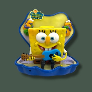 2003 SpongeBob SquarePants Musical Motion Toy – Nickelodeon Viacom – Talking & Dancing – Rare Vintage Display Figure , Cartoon Characters