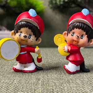 Vintage 1979 Sekiguchi Monchhichi Band Set – Japan Kawaii Monkey Figures – Rare 70s Collectible Toys