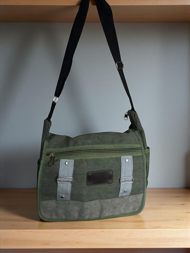 Y2K Army Green Messenger Bag: Vintage Grunge Crossbody - Etsy