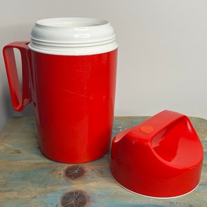 Vintage 1970s Dr. Zimmermann Thermos | Space Age Red Pop Art | 1L | West Germany | Functional Retro Decor