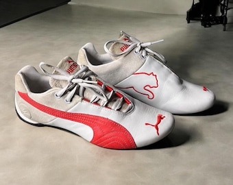 Vintage Y2K Puma Leather Sneakers: Red & White, US Women's 6