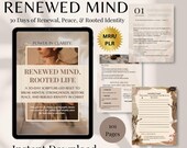 30-Day Christian Devotional Scripture Journal | Faith-Led Prayer Bible Verses Printable PDF eBook - PLR