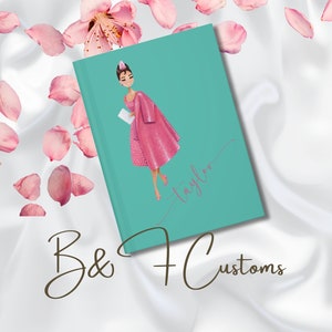 Carnet cartonné personnalisé Audrey Hepburn, carnet de voyage, petit-déjeuner chez Tiffany, cadeau de demoiselle d'honneur