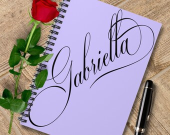 Elegant Personalized spiral journal, spiral notebook, Personalized with name, personalized journal, gift for women, gift for friend