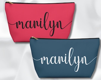 Personalized pouch, Personalized with name, personalized cosmetics bag, custom pencil pouch, gift for her, custom gift