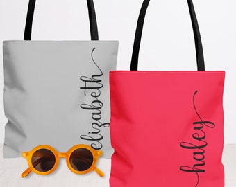 Script Personalized Tote Bag, Custom Name Gift