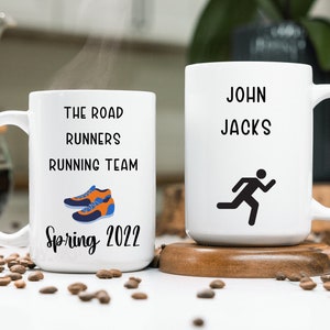 Personalized running team mug, running mug, gift for runner, personalized runner mug