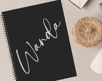 Personalized spiral notebook, 8.5 in x 11 in spiral notebook, Personalized with name, personalized journal, gift for women, gift for friend