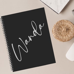 Cuaderno de espiral personalizado, cuaderno de espiral de 8,5 x 11 pulgadas, personalizado con nombre, diario personalizado, regalo para mujer, regalo para amiga